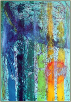 Amarilana, Acryl auf Papier, 100x70cm